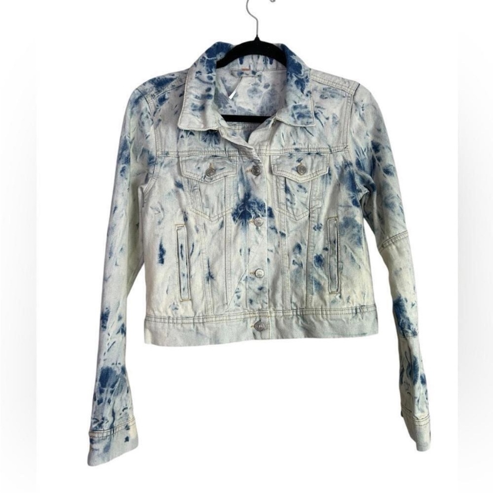 NWOT Free People Rumors Denim Jacket in Jones Tie Dye Size S - Picture 8 of 15